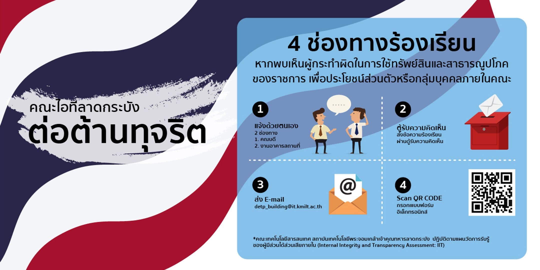 4 ช่องทางร้องเรียนการทุจริต – คณะไอทีลาดกระบัง