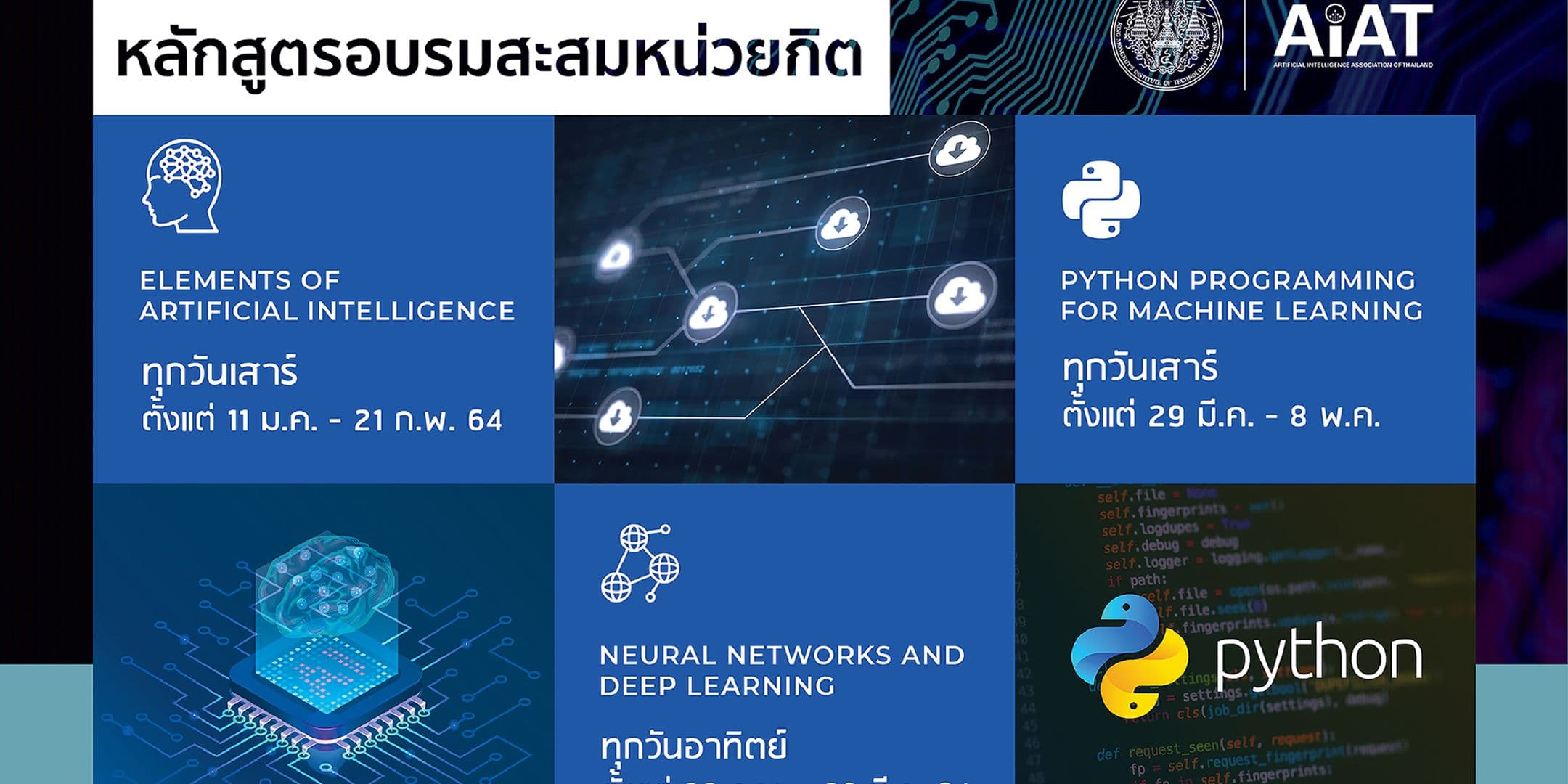 เปิดรับสมัครบุคคลทั่วไปเข้าร่วมหลักสูตรอบรมสะสมหน่วยกิต ทางด้าน AI and Deep Learning