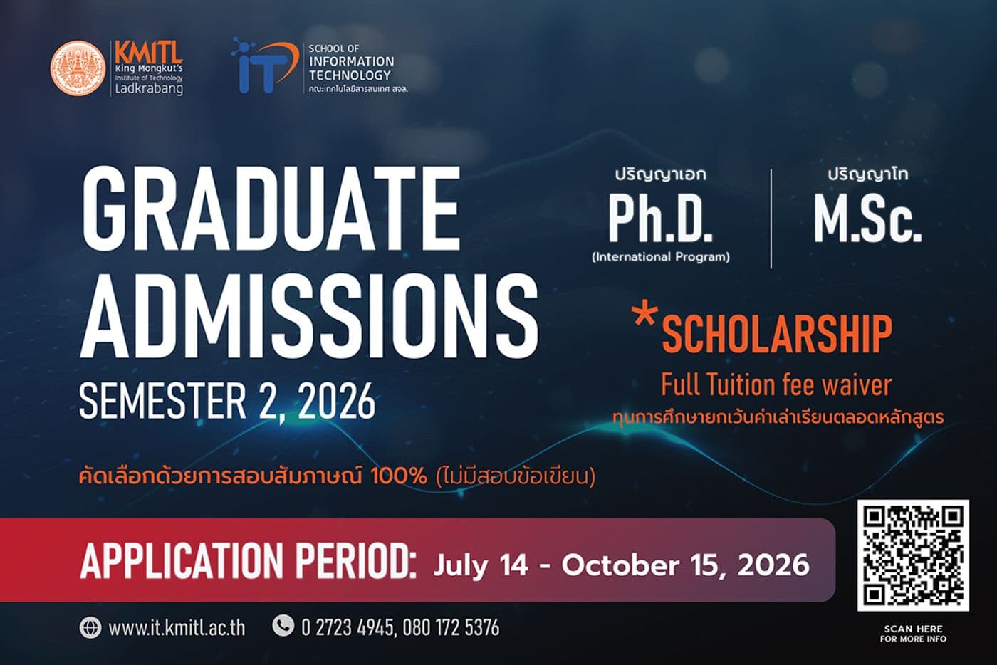 Open for New Graduate Student Applications 2/2569 Open for New Graduate Student Applications 2/2569